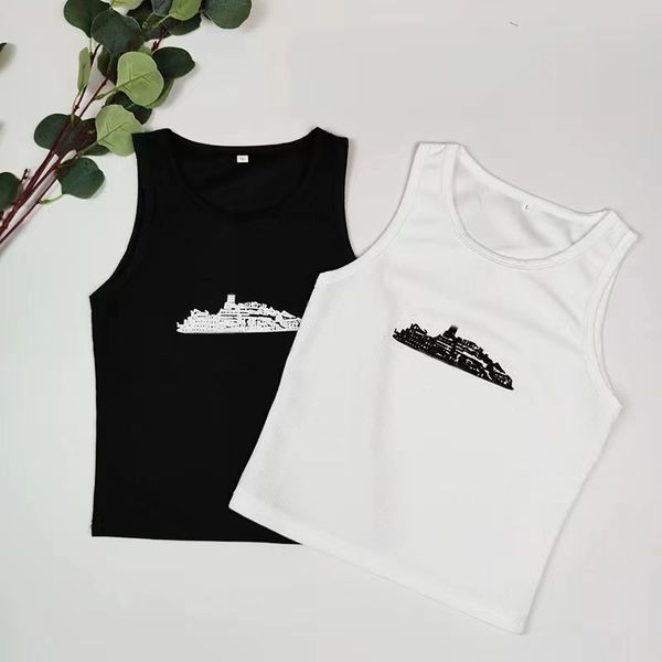 women's vest designer cotton-blend tank shorts designer t shirts yoga suit knitted fitness sports mini bra femme cropped ladies tees, White
women's vest designer cotton-blend tank shorts designer t shirts yoga suit knitted fitness sports mini bra femme cropped ladies tees, White