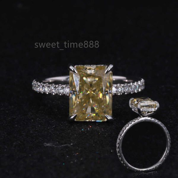 starsgem au585 14k white gold 7*9mm radiant yellow moissanite diamond hidden halos ring, Silver
starsgem au585 14k white gold 7*9mm radiant yellow moissanite diamond hidden halos ring, Silver