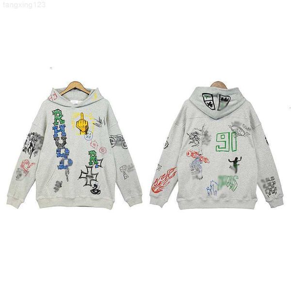 versatile rhude grey sweet cool casual hand-painted graffiti high street men's women's hoodies trendy autumn winter, Black
versatile rhude grey sweet cool casual hand-painted graffiti high street men's women's hoodies trendy autumn winter, Black