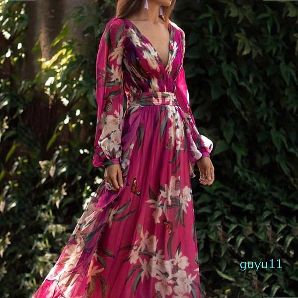 autumn women dresses fashion bohemian floral printed v neck long sleeve pleated chiffon dress, Black;gray
autumn women dresses fashion bohemian floral printed v neck long sleeve pleated chiffon dress, Black;gray