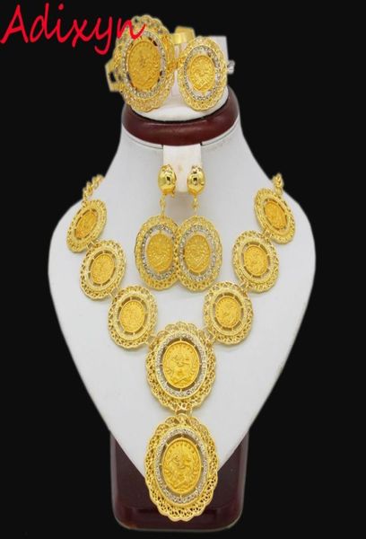 adixyn gold color turkey coins necklaceearringringbangle big coin jewelry sets for women arabicafrican bridal wedding gifts 205135527, Slivery;crystal
adixyn gold color turkey coins necklaceearringringbangle big coin jewelry sets for women arabicafrican bridal wedding gifts 205135527, Slivery;crystal