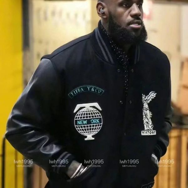 men's jackets 23ss black baseball jackets jacket tiffany leather sleeve new coats 925, Black;brown
men's jackets 23ss black baseball jackets jacket tiffany leather sleeve new coats 925, Black;brown
