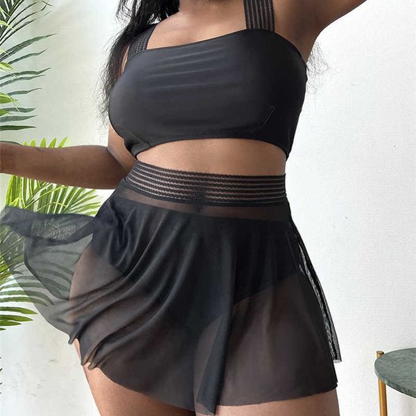 women's plus size swimwear 2023 summer crop bikini setmesh skirt 3 pack swimsuit high waist push up thong swimwear slim beachwear plus, Black
women's plus size swimwear 2023 summer crop bikini setmesh skirt 3 pack swimsuit high waist push up thong swimwear slim beachwear plus, Black