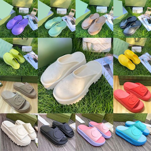 women platform perforated sandal designer slipper womens interlocking embossed sandal slip-on rubber mule sandals summer luxury slides, Black
women platform perforated sandal designer slipper womens interlocking embossed sandal slip-on rubber mule sandals summer luxury slides, Black