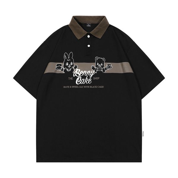 large size men's polo shirt tide brand printed lapel short sleeve summer pure cotton, White;black
large size men's polo shirt tide brand printed lapel short sleeve summer pure cotton, White;black