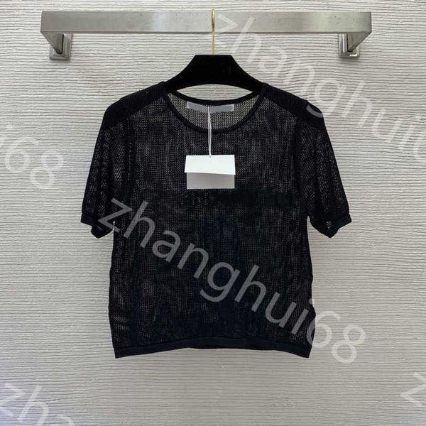 23ss womens knits womens designer clothing round neck mesh hollowed out chest logo alphabet jacquard perspective short sleeve womens clothes, White
23ss womens knits womens designer clothing round neck mesh hollowed out chest logo alphabet jacquard perspective short sleeve womens clothes, White