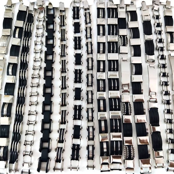 chain 12pcs lot mix men women stainless steel bracelets punk wristbands bracelet cuff bangle wholesale party jewelry favor 230506, Black
chain 12pcs lot mix men women stainless steel bracelets punk wristbands bracelet cuff bangle wholesale party jewelry favor 230506, Black