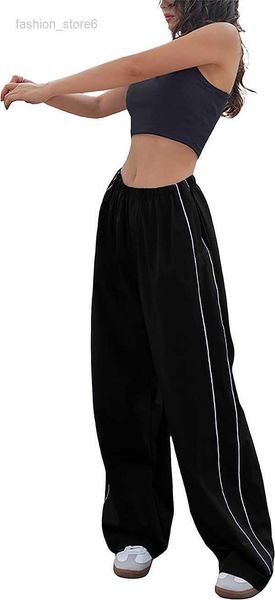 womens track pants baggy wide leg parachute pants loose leg cargo pants streetwear, Black
womens track pants baggy wide leg parachute pants loose leg cargo pants streetwear, Black