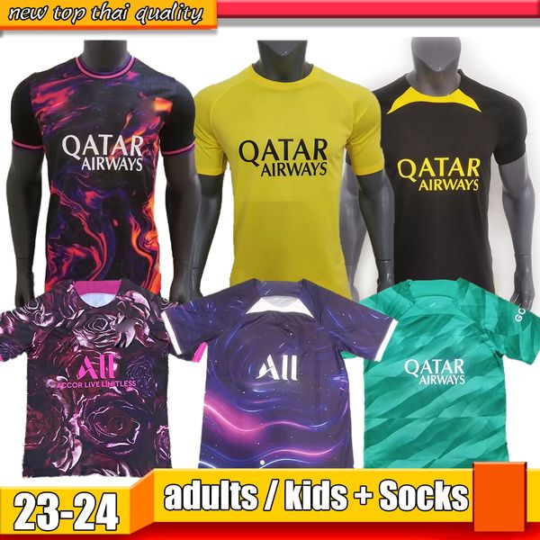 mbappe 23 24 psgs paris soccer jerseys fourth hakimi 2023 2024 football shirts men kids enfants verratti marquinhos kimpembe ramos vitinha m, Black;yellow
mbappe 23 24 psgs paris soccer jerseys fourth hakimi 2023 2024 football shirts men kids enfants verratti marquinhos kimpembe ramos vitinha m, Black;yellow