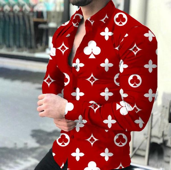 men's shirts for trendy single breasted designer shirts casual pattern printed long sleeved luxury clothes, White;black
men's shirts for trendy single breasted designer shirts casual pattern printed long sleeved luxury clothes, White;black