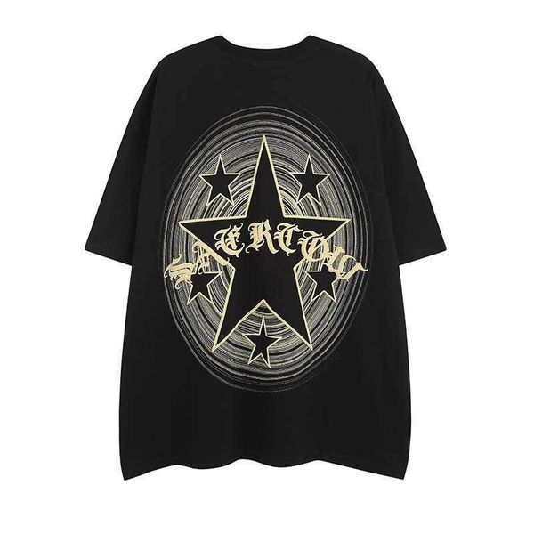high street american embroidery letter star short sleeve t-shirt men's fashion brand loose versatile t-shirt men's wear, Black;white
high street american embroidery letter star short sleeve t-shirt men's fashion brand loose versatile t-shirt men's wear, Black;white