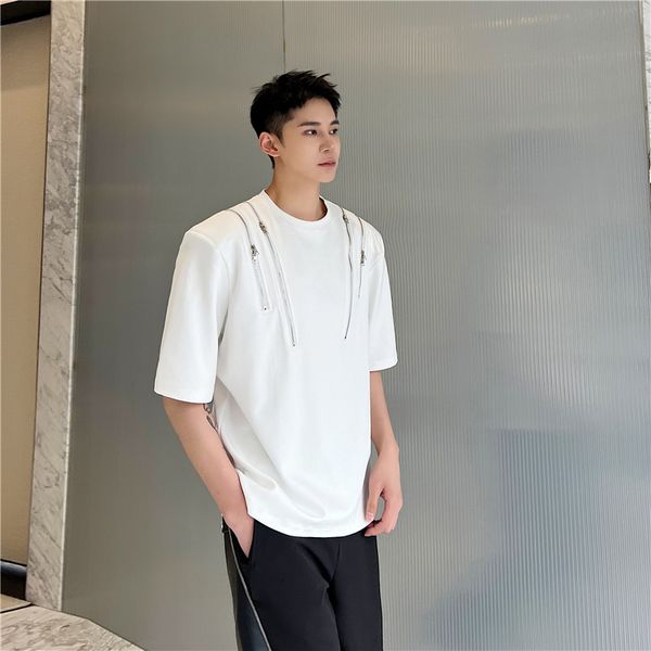 men's t-shirts summer korean style unique multi zipper design t-shirts men casual loose shoulder pad design tee shirts for men m-xl 230, White;black
men's t-shirts summer korean style unique multi zipper design t-shirts men casual loose shoulder pad design tee shirts for men m-xl 230, White;black