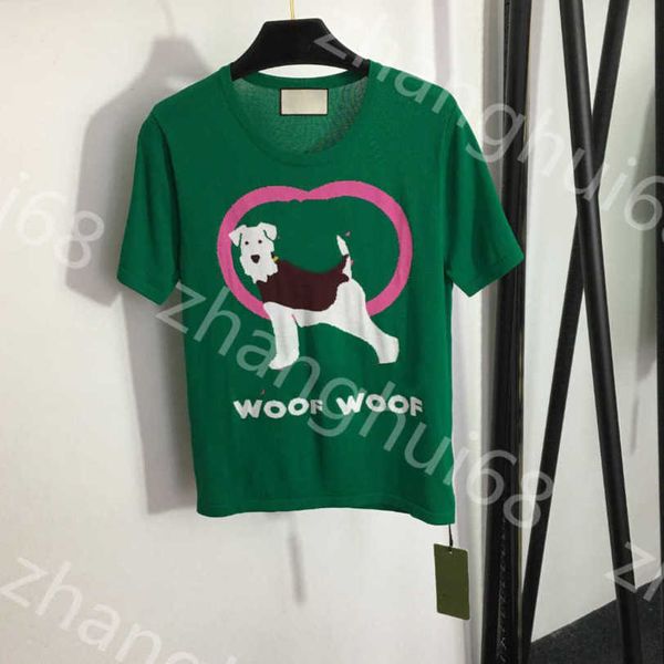 23ss womens knits womens designer clothing round neck puppy jacquard print thin knit short sleeve t-shirt womens clothes a1, White
23ss womens knits womens designer clothing round neck puppy jacquard print thin knit short sleeve t-shirt womens clothes a1, White