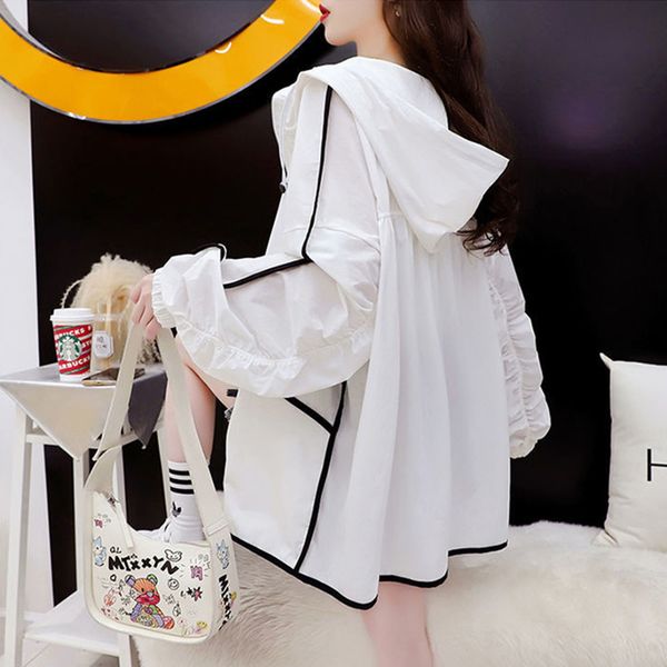 women's jackets fashion design white black sunscreen clothing women's summer jacket uv protection ice silk breathable thin hooded, Black;brown
women's jackets fashion design white black sunscreen clothing women's summer jacket uv protection ice silk breathable thin hooded, Black;brown