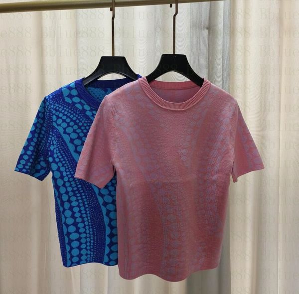 women's knitted t-shirt short sleeved age reducing versatile t-shirt pink blue 507, White
women's knitted t-shirt short sleeved age reducing versatile t-shirt pink blue 507, White