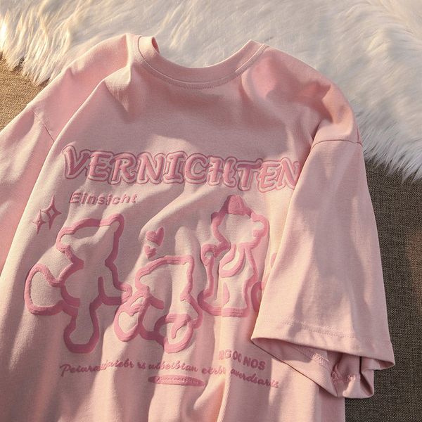 women's t-shirt ins cotton cartoon bear print t short-sleeved shirt women's spring and summer loose men's and women's y2, White
women's t-shirt ins cotton cartoon bear print t short-sleeved shirt women's spring and summer loose men's and women's y2, White