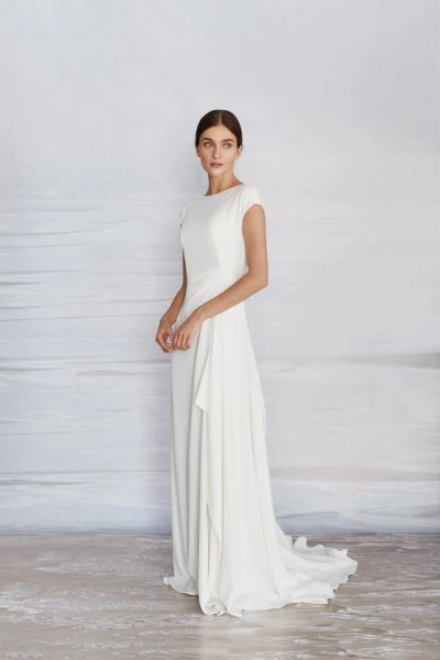 elegant plus size a line wedding dresses beach bohemian o neck cap sleeves draped pleats zipper back garden sweep train bridal gowns custom, White
elegant plus size a line wedding dresses beach bohemian o neck cap sleeves draped pleats zipper back garden sweep train bridal gowns custom, White