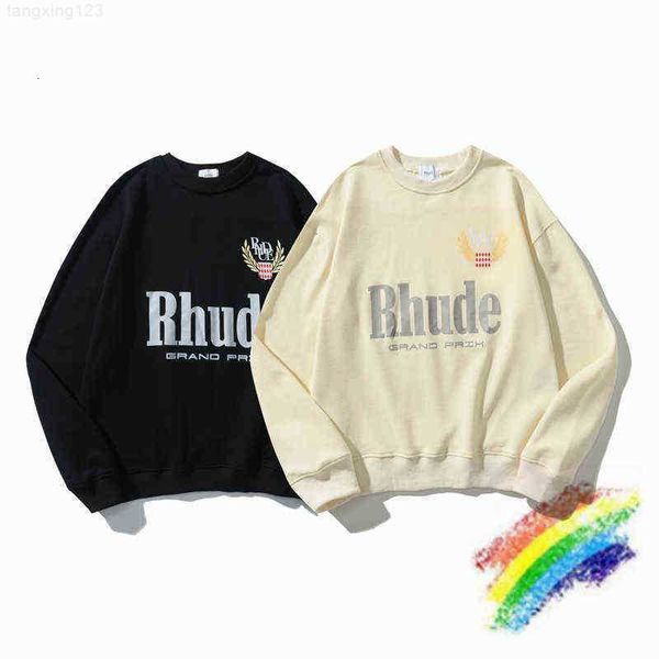 men's hoodies sweatshirts patchwork wheat badge rhude men women crew neck crewneck, Black
men's hoodies sweatshirts patchwork wheat badge rhude men women crew neck crewneck, Black