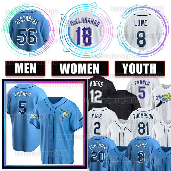 18 shane mcclanahan jersey 5 wander franco randy arozarena baseball wade boggs yandy diaz rays vidal brujan brandon lowe margot christian be, Blue;black
18 shane mcclanahan jersey 5 wander franco randy arozarena baseball wade boggs yandy diaz rays vidal brujan brandon lowe margot christian be, Blue;black
