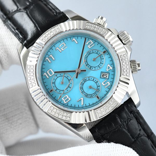 chronograph mens watch 40mm automatic mechanical wristwatches business wristwatch leather montre de luxe watch for men, Slivery;brown
chronograph mens watch 40mm automatic mechanical wristwatches business wristwatch leather montre de luxe watch for men, Slivery;brown