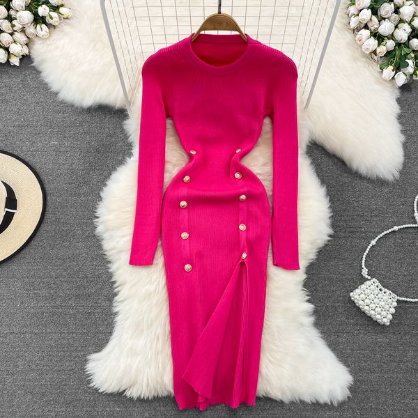 casual dresses double breasted split pack hip sweater for woman o-neck long sleeve fall winter knitted dress women vestidos, Black;gray
casual dresses double breasted split pack hip sweater for woman o-neck long sleeve fall winter knitted dress women vestidos, Black;gray