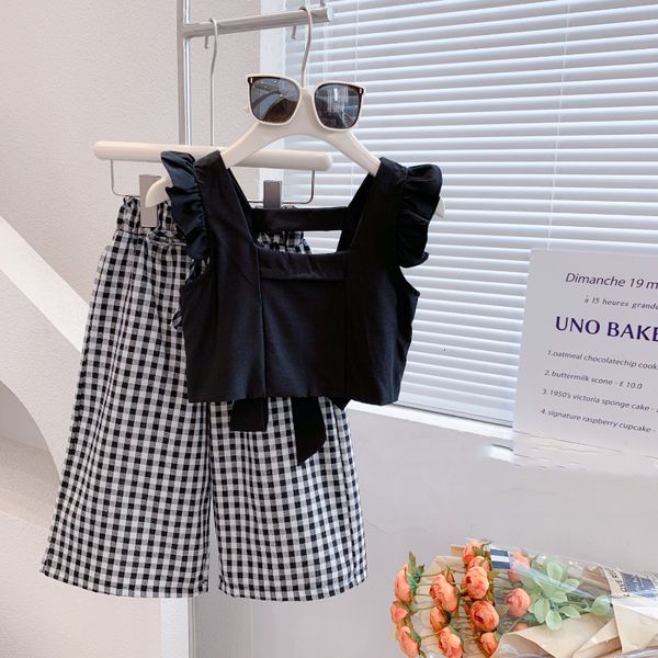 sets suits girls clothing set summer fashion backless vest t shirt plaid pants 2pcs children outfit suit kids clothes sets 3 7y 230508
sets suits girls clothing set summer fashion backless vest t shirt plaid pants 2pcs children outfit suit kids clothes sets 3 7y 230508