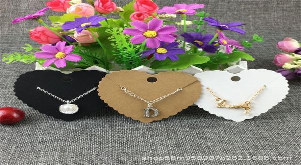 100pcslot heart shape earrings necklace card handmade kraft paper cardboard for fashion charm jewelry display packing card 203 w25194588, Black;white
100pcslot heart shape earrings necklace card handmade kraft paper cardboard for fashion charm jewelry display packing card 203 w25194588, Black;white