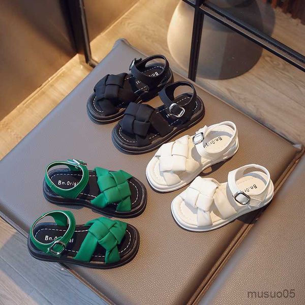 sandals summer children sandals braided stylish 27-37 trendy kids beach sliders solid color chunky open toe leather girl's shoes, Black;red
sandals summer children sandals braided stylish 27-37 trendy kids beach sliders solid color chunky open toe leather girl's shoes, Black;red