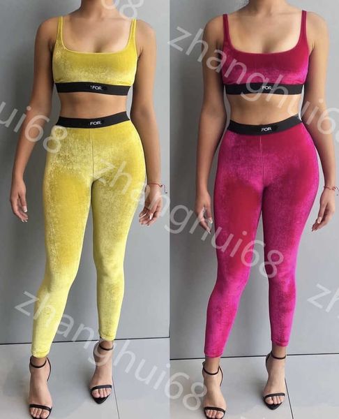 23ss yoga suit women tracksuit womens designer clothing letter webbing waist velvet suspender vest stretch leggings set womens clothing, Gray
23ss yoga suit women tracksuit womens designer clothing letter webbing waist velvet suspender vest stretch leggings set womens clothing, Gray
