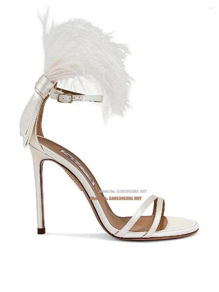 sandals 105mm high heeled white fur women concise double belts buckle closure ankle strap summer dress shoes, Black
sandals 105mm high heeled white fur women concise double belts buckle closure ankle strap summer dress shoes, Black