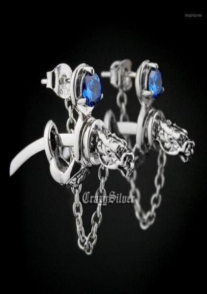 stud linsion 925 sterling silver dragon japanese katana cz stone mens biker rock punk earring 8m10912029195, Golden;silver
stud linsion 925 sterling silver dragon japanese katana cz stone mens biker rock punk earring 8m10912029195, Golden;silver