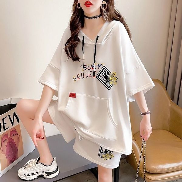 women's tracksuits women's shorts suit summer plus size clothing loose korean short sleeve long casual sports two piece set for w, Gray
women's tracksuits women's shorts suit summer plus size clothing loose korean short sleeve long casual sports two piece set for w, Gray