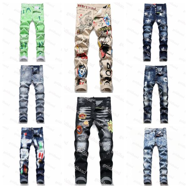 luxury mens printed jeans designer fashion ripped jeans tide brand badag badge jeans men summer breathable slim trousers, Blue
luxury mens printed jeans designer fashion ripped jeans tide brand badag badge jeans men summer breathable slim trousers, Blue