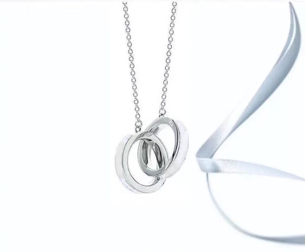 designer double ring personality pendant tide male hip hop necklace fashion accessories couple chain, Silver
designer double ring personality pendant tide male hip hop necklace fashion accessories couple chain, Silver