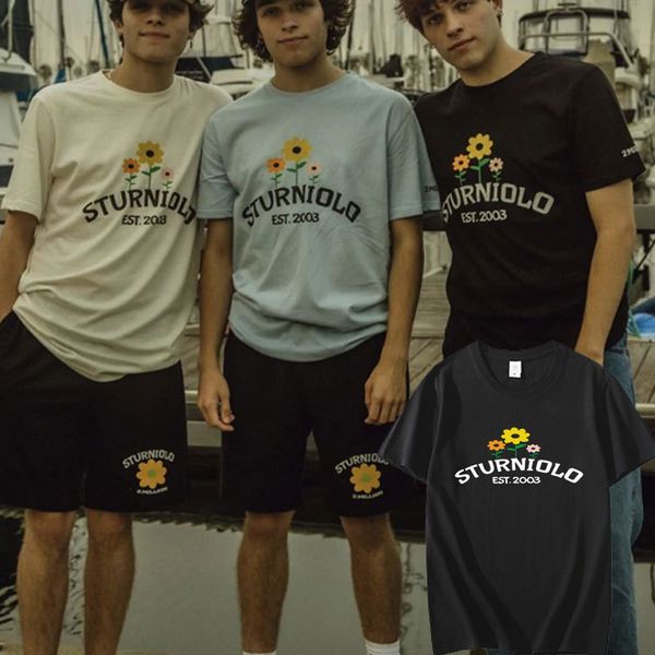 men s t shirts sturniolo riplets flowers print shirt short sleeve pure cotton shirts casual o neck soft oversized shirt streetwear 230508, White;black
men s t shirts sturniolo riplets flowers print shirt short sleeve pure cotton shirts casual o neck soft oversized shirt streetwear 230508, White;black