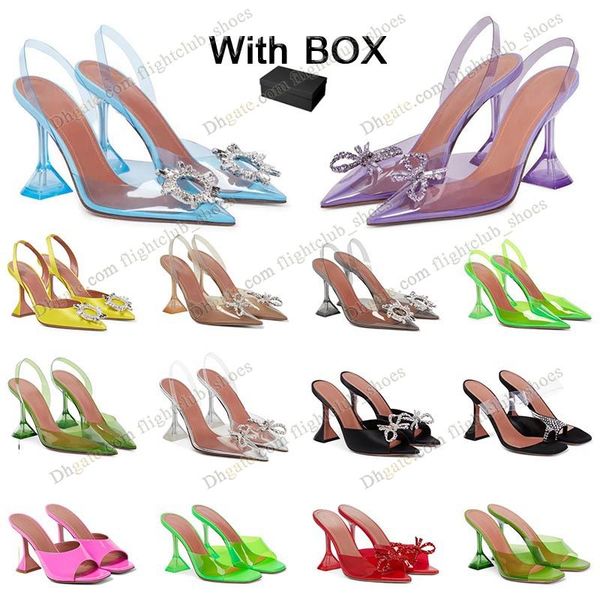 with box fashion amina muaddi sandals heel women lupita metallic mules pvc strap famous ladies designer clear summer crystal transparent win, Black
with box fashion amina muaddi sandals heel women lupita metallic mules pvc strap famous ladies designer clear summer crystal transparent win, Black
