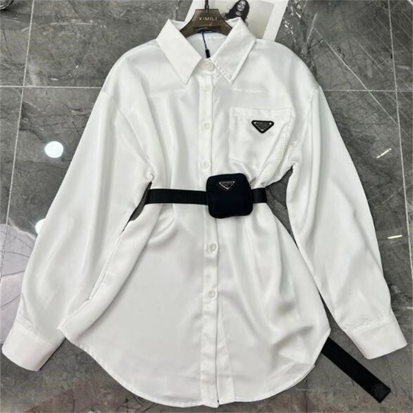 designers triangle letter shirts dresses chiffon women's casual dress coat with belt waist bag women's luxury clothing, Black;gray
designers triangle letter shirts dresses chiffon women's casual dress coat with belt waist bag women's luxury clothing, Black;gray