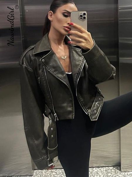 men s jackets vintage washed leather belt women jacket long sleeve turn down collar zipper short coats female 2023 spring casual chic 230508, Black;brown
men s jackets vintage washed leather belt women jacket long sleeve turn down collar zipper short coats female 2023 spring casual chic 230508, Black;brown