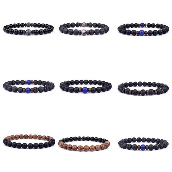 8mm natural stone handmade beaded strands charm bracelets for women men party elastic yoga jewelry, Black
8mm natural stone handmade beaded strands charm bracelets for women men party elastic yoga jewelry, Black