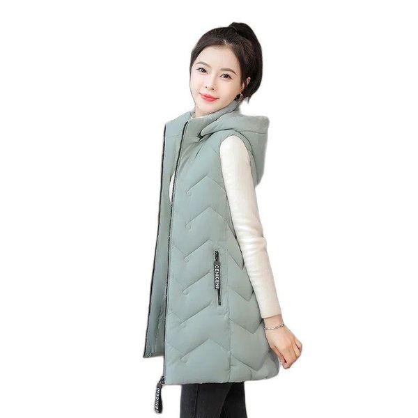 leather autumn winter medium long leisure down cotton vest coat female korean version solid color hooded keep warm lady vest jacket, Black
leather autumn winter medium long leisure down cotton vest coat female korean version solid color hooded keep warm lady vest jacket, Black