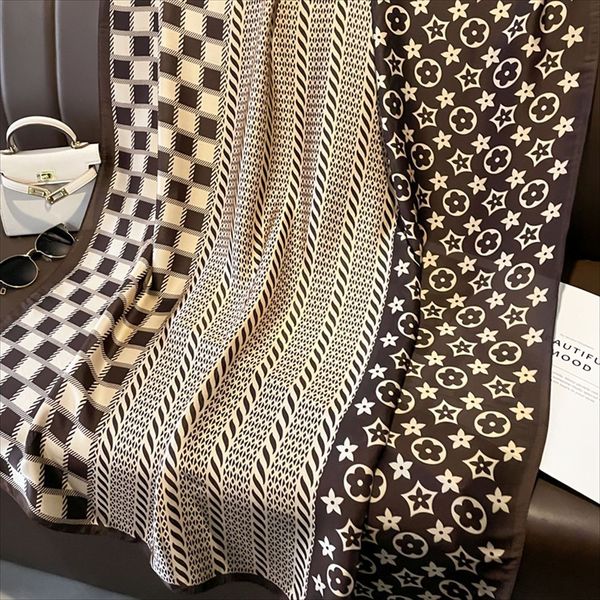 female ladies shawls designer woman silk scarf fashion letter headband brand small scarf variable headscarf accessories activity gift 180x90, Blue;gray
female ladies shawls designer woman silk scarf fashion letter headband brand small scarf variable headscarf accessories activity gift 180x90, Blue;gray