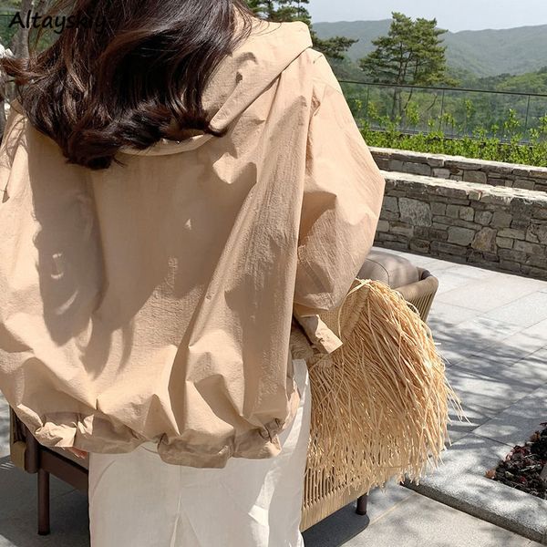 women's jackets hooded summer jackets women loose pure simple all-match sun-proof basic outwear long sleeve white lady clothing soft mi, Black;brown
women's jackets hooded summer jackets women loose pure simple all-match sun-proof basic outwear long sleeve white lady clothing soft mi, Black;brown