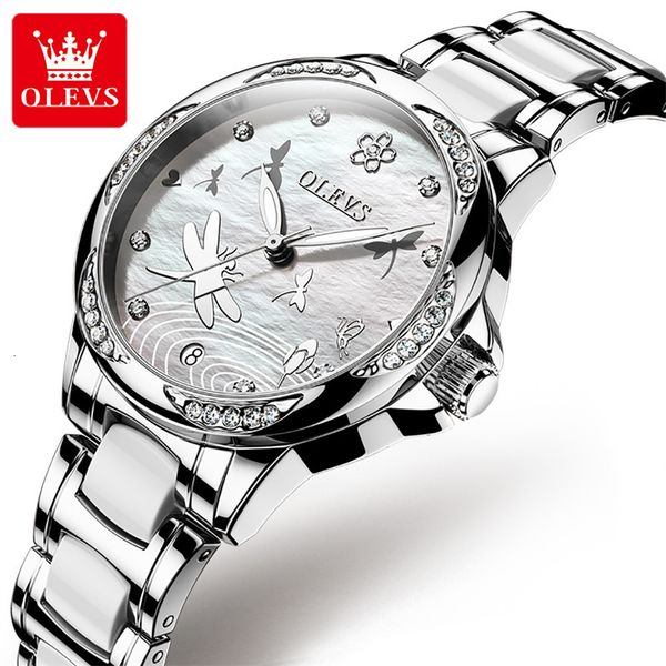wristwatches olevs lady ceramics fashion watch women automatic mechanical women s wrist watches female dress clock relogio feminino 2023 230, Slivery;brown
wristwatches olevs lady ceramics fashion watch women automatic mechanical women s wrist watches female dress clock relogio feminino 2023 230, Slivery;brown
