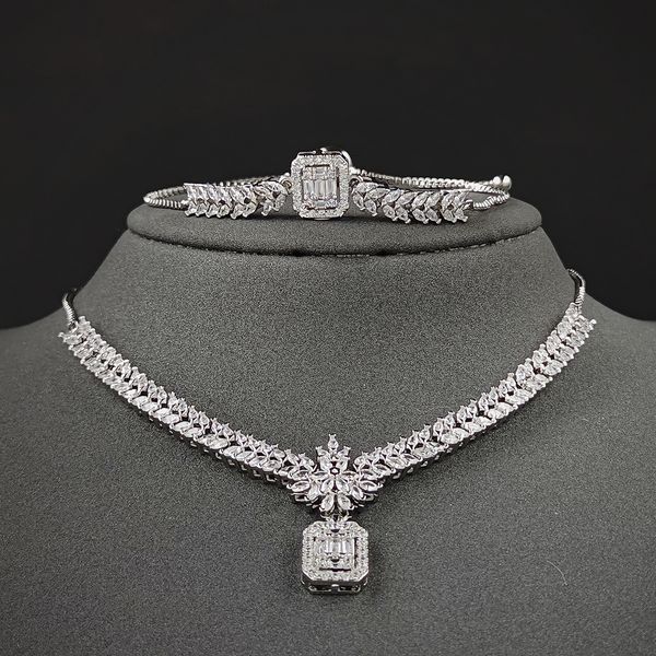 pendant necklaces 2pcs pack fashion rectangle bride ring stud necklace set for women items with j7991 230506, Silver
pendant necklaces 2pcs pack fashion rectangle bride ring stud necklace set for women items with j7991 230506, Silver