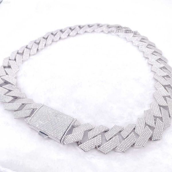 28mm s925 with five row vvs moissanite big cuban chain necklace cuban link chain jewelry necklace cuban link chain necklace, Silver
28mm s925 with five row vvs moissanite big cuban chain necklace cuban link chain jewelry necklace cuban link chain necklace, Silver