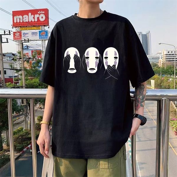 men s t shirts anime spirit away totoro studio ghibli no face man miyazaki hayao manga gothic oversized couples 230508, White;black
men s t shirts anime spirit away totoro studio ghibli no face man miyazaki hayao manga gothic oversized couples 230508, White;black