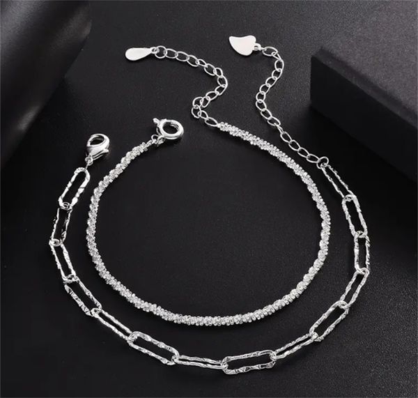 2 pcs simple chain bracelet silver plated copper hand link chain adjustable two layers detachable combination hand jewelry, Golden;silver
2 pcs simple chain bracelet silver plated copper hand link chain adjustable two layers detachable combination hand jewelry, Golden;silver