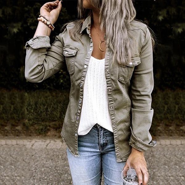 women's jackets black denim jacket denim jacket coat fashion slim solid color women's short jacket mid length denim shirt 230508, Black;brown
women's jackets black denim jacket denim jacket coat fashion slim solid color women's short jacket mid length denim shirt 230508, Black;brown