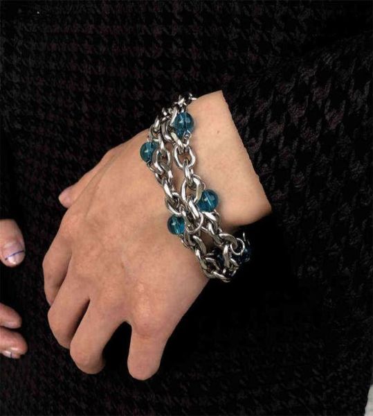 transparent blue bead titanium steel doublelayer bracelet does not fade punk abi dark wind jumping di hip hop5814613, Golden;silver
transparent blue bead titanium steel doublelayer bracelet does not fade punk abi dark wind jumping di hip hop5814613, Golden;silver