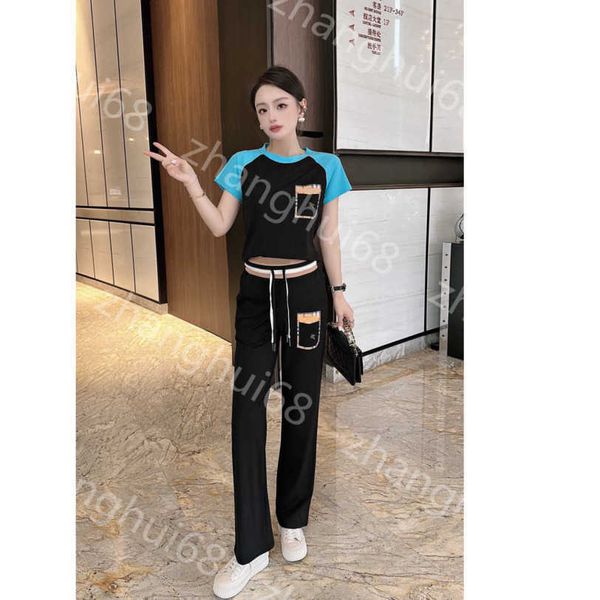 23ss women tracksuit womens designer clothing round neck pure cotton contrasting color drill short sleeve t-shirt elastic waist trousers set, Gray
23ss women tracksuit womens designer clothing round neck pure cotton contrasting color drill short sleeve t-shirt elastic waist trousers set, Gray